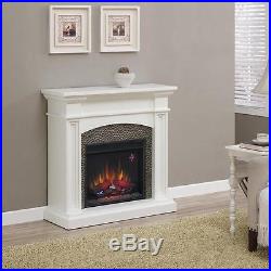 Hampton Bay 82704 Culver 42 in. Hammered Insert Electric Fireplace White LOCAL