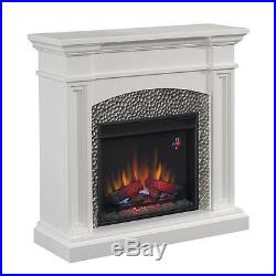 Hampton Bay 82704 Culver 42 in. Hammered Insert Electric Fireplace in White