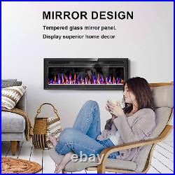 Hocookeper 50 Inch Electric Fireplace, Wall Mounted Fireplace Insert, Recessed F