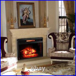 Home 1500W Embedded 26 Electric Fireplace Insert Heater Log Flame Remote NEW