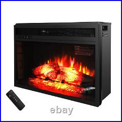 Home 1500W Embedded 26 Electric Fireplace Insert Heater Log Flame Remote New