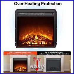 Hommpa 19'' 1313W Embedded Electric Fireplace Insert Stove Heater Flame