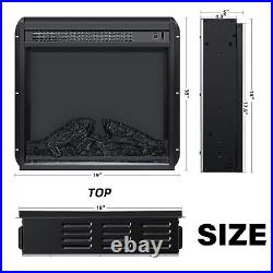 Hommpa 19'' 1313W Embedded Electric Fireplace Insert Stove Heater Flame