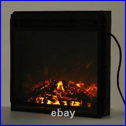 Hommpa 19'' 1313W Embedded Electric Fireplace Insert Stove Heater Flame K1 +K