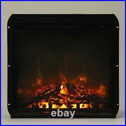 Hommpa 19'' 1313W Embedded Electric Fireplace Insert Stove Heater Flame Z+