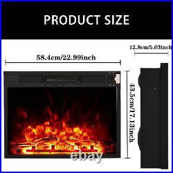 Hot New Embedded 23 Electric Fireplace Insert Heater Log Flame Remote Control