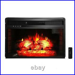 Hot New Embedded 26 Electric Fireplace Insert Heater Log Flame Remote Control