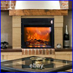 Hot New Embedded Electric Fireplace Insert Heater Log Flame Remote Control US