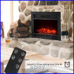 IKAYAA Electric Fireplace Insert Heater Home Decor Family Room Living Room W8D8