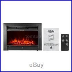 IKAYAA Embedded Electric Fireplace Insert Heater Glass View Remote Control N4R3