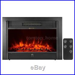 IKAYAA Embedded Electric Fireplace Insert Heater Glass View Remote Control N4R3