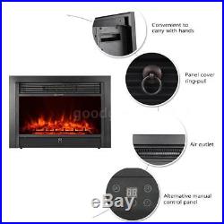 IKAYAA Embedded Electric Fireplace Insert Heater LED With Remote Glass View B8Z0