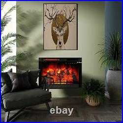 In-Flames 28 Inch In-Wall Recessed Electric Fireplace Insert Realistic