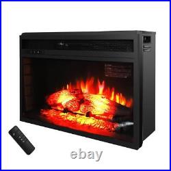 Indoor Embedded 26 Electric Fireplace Insert Heater Log Flame Remote Control