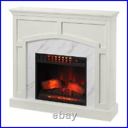 Infrared Wall Mantel Electric Fireplace Cool Glow Reversible Insert White 45 In