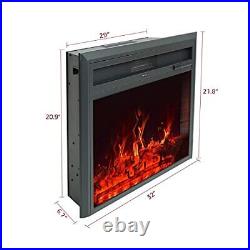 Insert Electric Fireplace 32inch Wide Freestanding Portable Room Heater With Tim