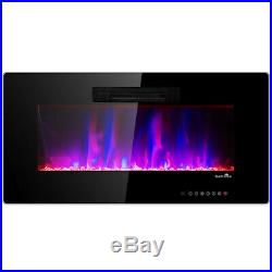 Insert Electric Fireplace 50 Inch Freestanding Wall Mount Heater RC Colored New