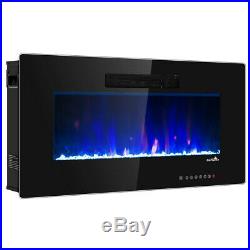 Insert Electric Fireplace 50 Inch Freestanding Wall Mount Heater RC Colored New