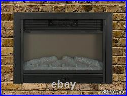 Insert Electric Fireplace Heater 3D Realistic Log Flame Remote Control Mount In