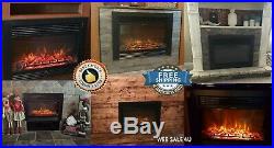 Insert Electric Fireplace Heater Realistic 3D Log Flame Remote Control Mount In