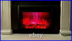 Insert Fireplace Heater Withremote Control And Led Flame Effect 32 Inch Long Black