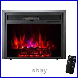 Insert Fireplace Heater Withremote Control And Led Flame Effect 32 Inch Long Black