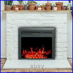 Jarka&Co 32 Inch Electric Fireplace Insert Portable Recessed Freestanding Roo
