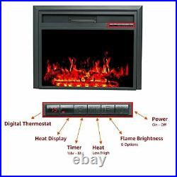 Jarka&Co 32 Inch Electric Fireplace Insert Portable Recessed Freestanding Roo