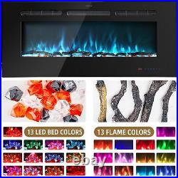 Kentsky 36 inches Electric Fireplace Inserts, Recessed and Wall Mounted Firep