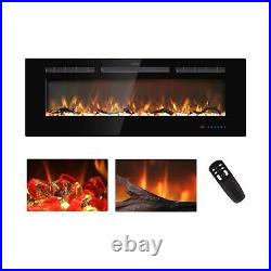 Kentsky 48 inches Electric Fireplace Inserts, Recessed and Wall Mounted Firep