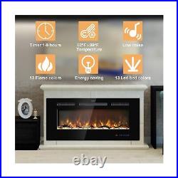 Kentsky 48 inches Electric Fireplace Inserts, Recessed and Wall Mounted Firep