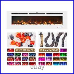 Kentsky 48 inches Electric Fireplace Inserts, Recessed and Wall Mounted Firep
