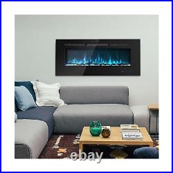 Kentsky 48 inches Electric Fireplace Inserts, Recessed and Wall Mounted Firep