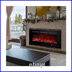 Kentsky 48 inches Electric Fireplace Inserts, Recessed and Wall Mounted Firep