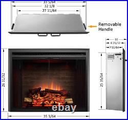Klaus Electric Fireplace Insert with Fire Crackling Sound, Glass Door and Mesh S