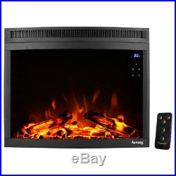 LED Electric Fireplace Stove Insert (Curved) 28 Digital Screen & Remote