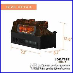 LOKATSE HOME 23 Electric Fireplace Insert Log, Remote Control Heater with