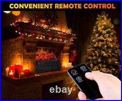 LifePlus Electric Fireplace Log Heater Fireplace Insert Heater with Remote Contr