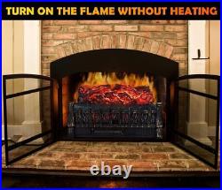 LifePlus Electric Fireplace Log Heater Fireplace Insert Heater with Remote Contr