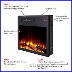 MOCIFI 18 inch Built-in Electric Fireplace Insert HeaterLow NoiseRemote Contr