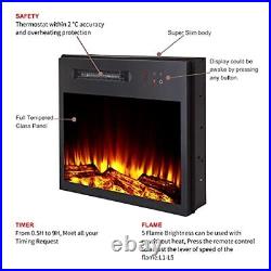 MOCIFI 23 inch Built-in Electric Fireplace Insert Heater Recessed Freestandin