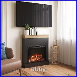 Mateo 30 Inch Electric Fireplace with Mantel, Replaceable Fireplace Insert He