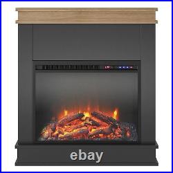 Mateo 30 Inch Electric Fireplace with Mantel, Replaceable Fireplace Insert He