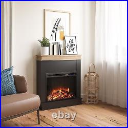 Mateo 30 Inch Electric Fireplace with Mantel, Replaceable Fireplace Insert He