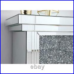 Mirrored Electric Fireplace Mantle Has Crystals Insert Living Room Bedroom 47.5