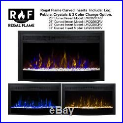 Moda Flame 26 Inch Curved Ventless Heater Electric Fireplace Insert