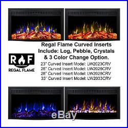 Moda Flame 33 Inch Curved Ventless Heater Electric Fireplace Insert
