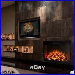 Moda Flame 33 Inch Curved Ventless Heater Electric Fireplace Insert
