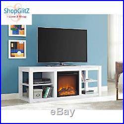 Modern Wooden TV Stand Electric Fireplace Insert Media Storage Shelf TVs up 65