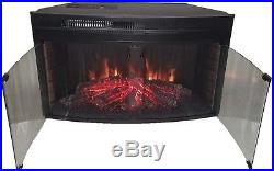 Muskoka 33 Curved Glass Front Electric Heater Fireplace Insert Low Profile